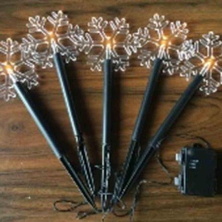 FHS 35075 LED light bulb snowflake 5er warm white, IP44, Batt.mT
