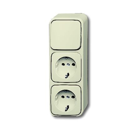 Busch-Jaeger 2601/6/2300/2 EAP combination 2 SCHUKO® sockets, with rocker switch, on and off switching white