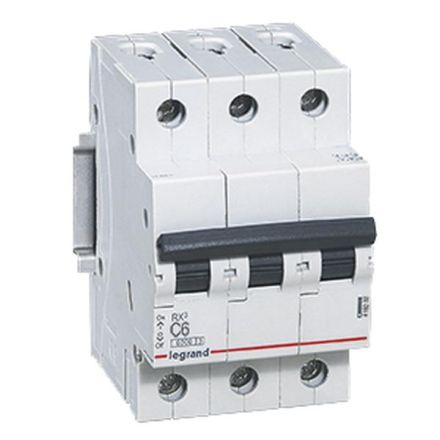 Legrand 419232 Circuit breaker RX3 C6A 3-pole 6kA 3M