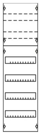 ABB Striebel & John 1V2KA DIN rail device module row spacing 125mm, 6RE / BH2, 1FB, 2CPX037624R9999