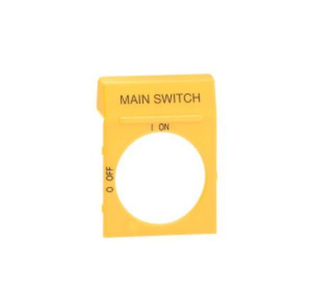 ABB Stotz-Kontakt OPY2EN1, text label yellow for OH2_ handles imprint Main Switch, 1SCA022400R2740