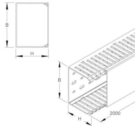 Niedax VKD75.100 with cover 75x100mm PVC-hard 12m wiring duct
