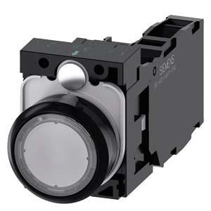 Siemens 3SU1106-0AB70-1FA0 push button illuminated 22mm round clear 1S1OE