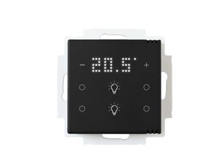 MÜLLER GS 68.20 knx6TS KNX touch sensor | 4 x lighting, display | jet black | 55x55 mm