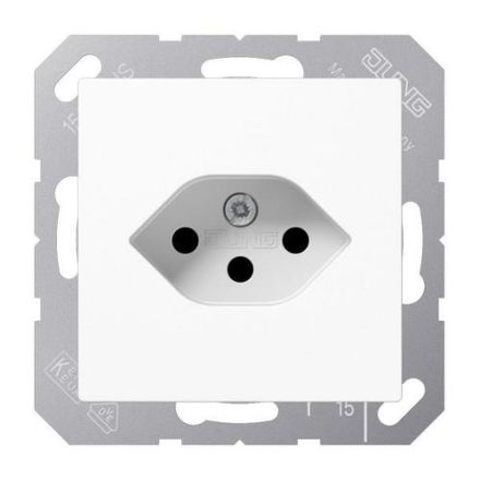 Jung A1520-13SEVSWM single socket, Swiss standard, type 13, series A, graphite black matt