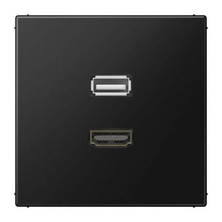 Jung MALS1163SWM Multimedia connection system HDMI / USB 2.0, LS series, graphite black matt