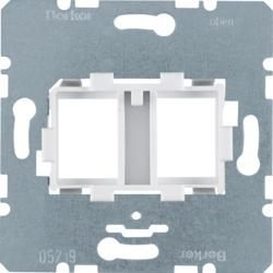 Berker 454105 support plate with white holder 2-way for Modular Jacks module inserts