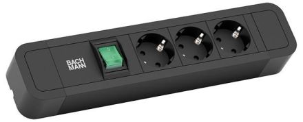 Bachmann 350.006 power strip 3f black 2m 35° IP20