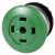 Eaton M22-DRP-GX mushroom pushbutton, green, without key plate, latching, 216765