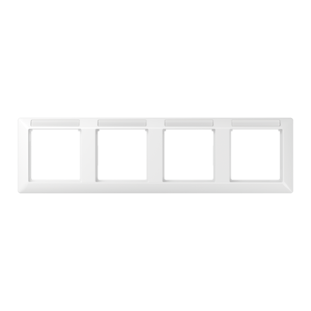 Jung AS5840BFINAWW frame 4-way, with window (spray-tight), horizontal mounting, thermoplastic, AS 500, alpine white