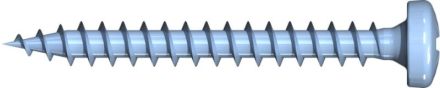 Reisser 009203S121-0350308-1 R2 chipboard screw, pan head, PZ, full thread, 3.5 x 30, steel, galvanized, blue, 1x sliding, pack of 1000