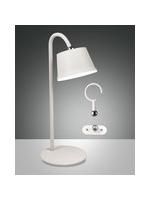 Fabas Luce 3742-71-102 3W 320lm 3000K white metal dim LED battery table lamp LB23