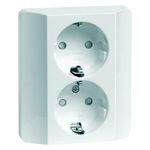 Hochköpper 00491711 D 80.6512.02 SI 2-way pure white socket SCHUKO