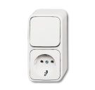 Busch-Jaeger 2601/6/2300EAPW500 combination SCHUKO® socket, with rocker switch, on and off switching alpine white