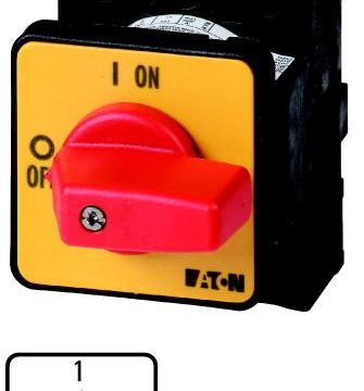 Eaton P1-25/E-RT ON-OFF switch, 3-pole, 25 A, EMERGENCY STOP function, built-in, 002388