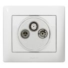 Legrand 771089 Cover Galea TV 3-hole ultra white white, (white)