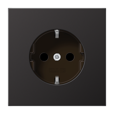 Jung AL1520NKID SCHUKO socket, 16 A 250 V ~, without claws, integrated increased contact protection, SAFETY+, painted aluminium, LS series, dark