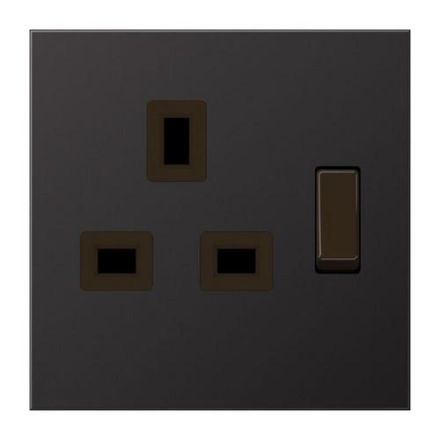 Jung AL3171D switchable socket, British Standard, 13 A 250 V ~, screw terminals BS 1363-1, 4 mm2, without claws, integrated increased contact protection, SAFETY+