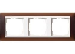 Gira 0213331 3-way cover frame for pure white Gira Event Opaque Dark Brown