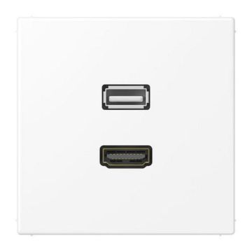 Jung MALS1163WWM Multimedia connection system HDMI / USB 2.0, LS series, snow white matt