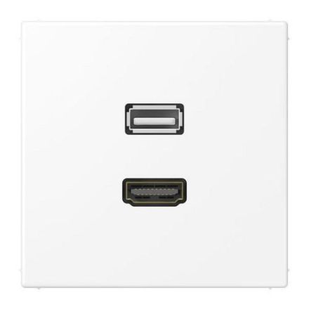 Jung MALS1163WWM Multimedia connection system HDMI / USB 2.0, LS series, snow white matt