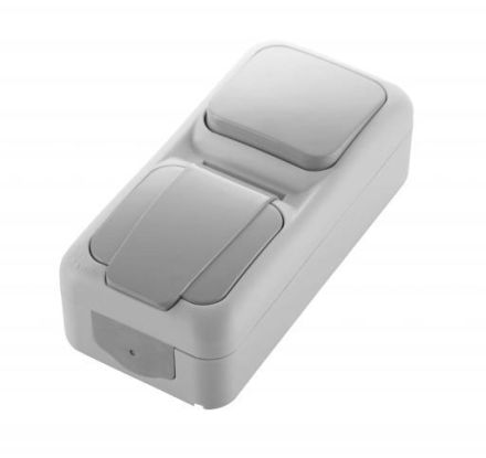 HHG 92551389 Palmiye socket/changeover switch s grey combination