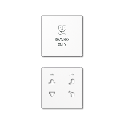 Jung SOA7522WWPL cover 2-way, shavers only, Duroplast, Series A, alpine white