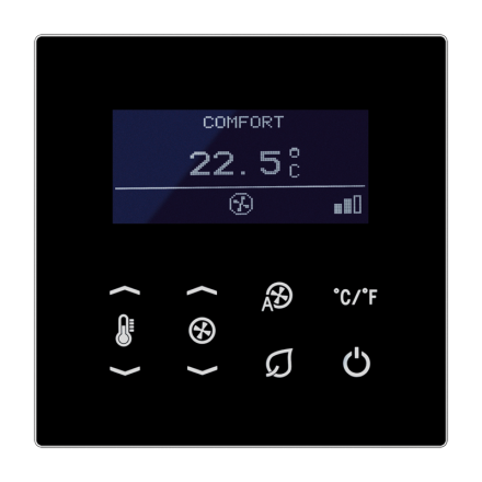 Jung TRDLS923028SW room temperature controller fan coil 2-pipe AC 230 V ~, LS series, black