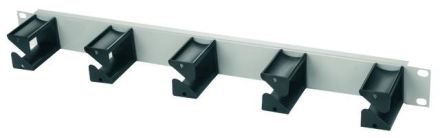 Telegärtner H02025A0343 1HE with 5 cable guide brackets RAL7035 19' patch panel