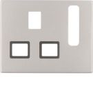 Berker 3313077014 Centre piece for sockets, British Standard switchable stainless steel Ber