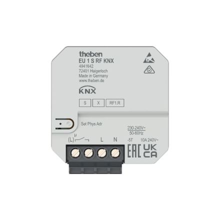 THEBEN EU 1 S KNX-RF heating actuator UP | 1-way, electric heating, 10 A, Secure