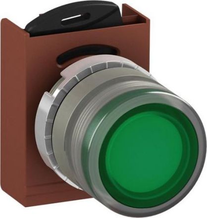 ABB Stotz-Kontakt 1SFA184492R9102 P9MPLVGD flat green illuminated metal push button