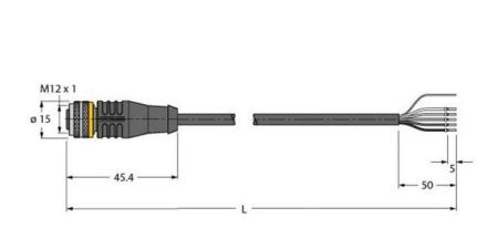 Turck 6626363 RKS4.5T-10/TEL actuator and sensor cable