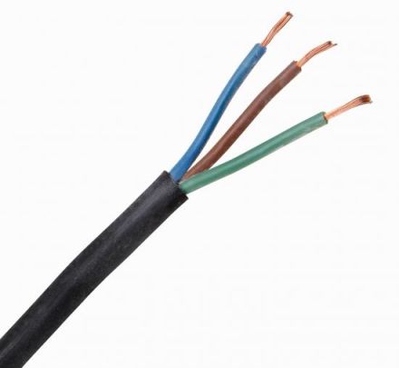 Kopp 152799003 rubber hose cable 3G1,5mm, black, sold by the meter