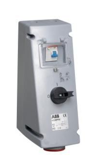 ABB Stotz-Kontakt 232MPR6, Switchable wall socket, 32 A 6h, IP44, 2P+E, with FI 30 mA, 2CMA167778R1000