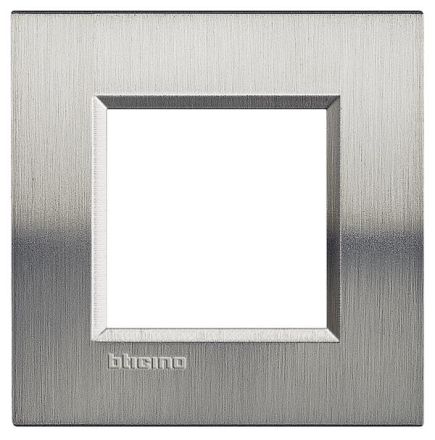 Bticino LNA4802ACS Light frame STEEL 2-module, (stainless steel)