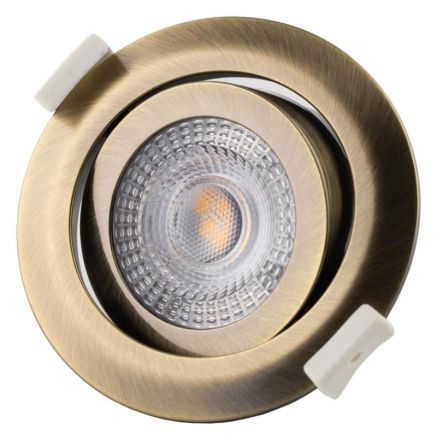 DieFra 81-3133 Plano antique brass brushed 5W 3000K 380lm 38° LED recessed ceiling spotlight