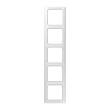 Jung AS585BFINAWW frame 5-way, with window (spray-tight), vertical mounting, thermoplastic, AS 500, alpine white