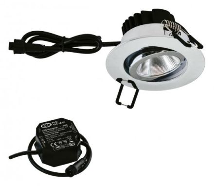 EVN PC650N91102 chrome-3000K-8.4W-1010lm-350mA LED recessed ceiling spotlight LB20