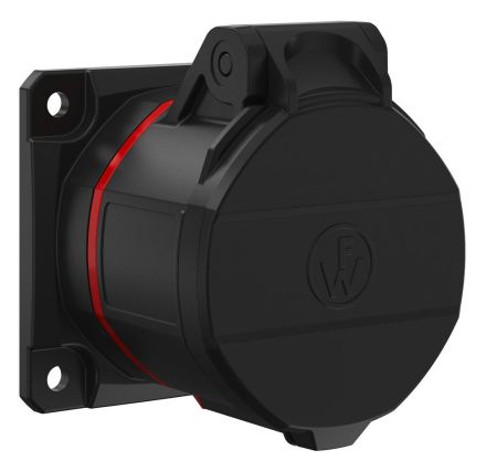 Walther FW410506CC NEO 16A 5p 6h IP54 straight cage clamp CEE panel socket