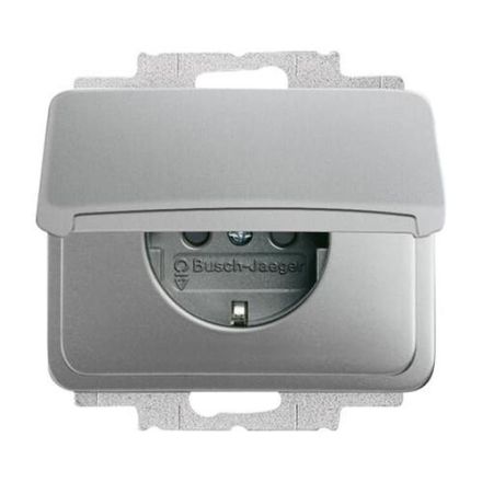 Busch-Jaeger 20 EUK-266 SCHUKO® socket insert, with hinged cover titanium