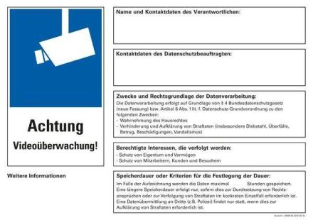Grothe 39998 video surveillance warning sticker
