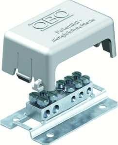 OBO Bettermann 1809/BG 72x43mm grey equipotential bonding rail, 5015502