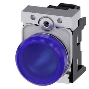 Siemens 3SU1153-6AA50-3AA0 indicator light 22mm round blue lens smooth