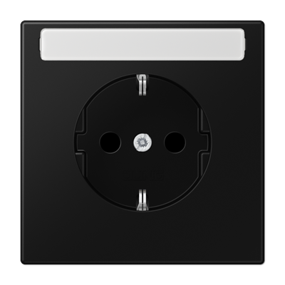 Jung LS1520NASWM SCHUKO socket, 16 A 250 V ~, with label field, LS series, graphite black matt