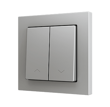 ZENNIO ZS552PB2SS Double button Soft ZS55 | for 2 binary inputs, blinds | silver