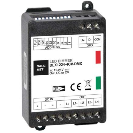 DALCNET DLX1224-4CV-DMX DMX LED dimming actuator CV | 4-fold, 5 A, DE