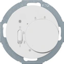 Berker 20302079 Temperature controller with breaker, central piece, rocker switch and LED polar white, glossy