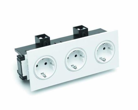 OBO Bettermann 6121026 BRK 3STD cws SIGNA IN 3-way cream white socket
