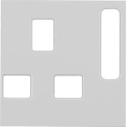 Berker 3313078982 Central piece for sockets, British Standard switchable white, glossy Berker